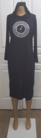 Black and Silver Hoodie Tunic/Dress