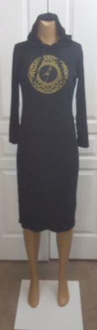Black and Gold Hoodie Tunic/Dress