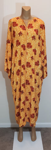 Large Lightweight Gold with Rust Flowers