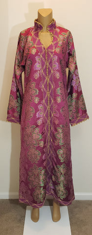 Large Magenta, Green & Gold High Collar Garment