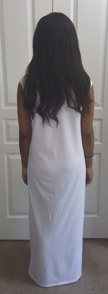 Blue and White Stripe Color Block Maxi