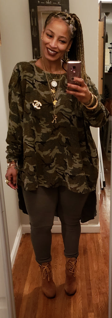 Camo Hi/Lo Sweatshirt Ragz Tunic