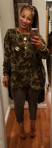 Camo Hi/Lo Sweatshirt Ragz Tunic