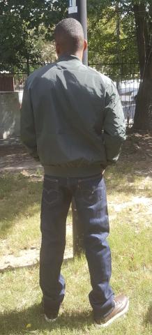 Olive Jacket with Gold Embroidered Logo