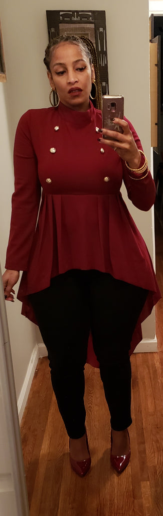 Burgundy Military Hi/Lo Tunic