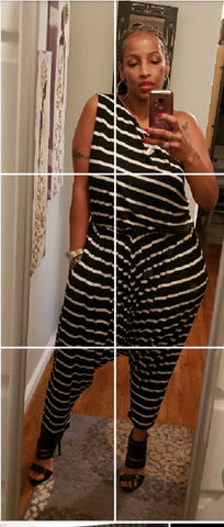 Striped One Shoulder Harem Jumper